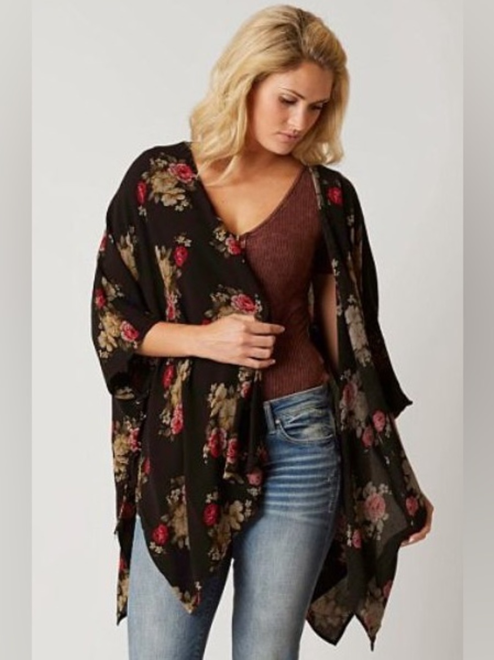 Buckle Gimmicks Floral Kimono Cardigan Size M/L